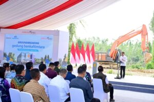 Groundbreaking pembangunan Kantor Cabang Bankaltimtara di Ibu Kota Negara (IKN) Nusantara resmi dilakukan pada Jumat (1/3/2024) oleh Presiden RI Jokowi didampingi M Yamin dan pejabat terkait.
