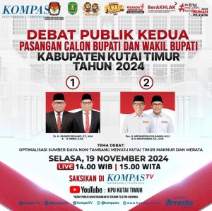 Debat Kedua Pilkada Kutim Digelar Besok Selasa di Samarinda, Angkat Tema Optimalisasi Sumber Daya Non-Tambang