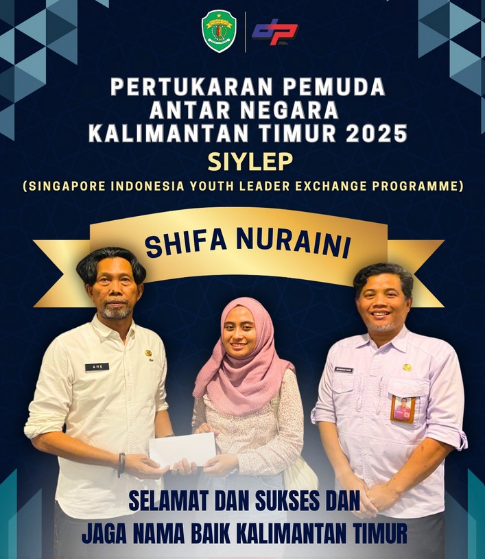 Dispora Kukuhkan Syifa Nur Aini Wakili Kaltim Ke-Singapura, Pertukaran Pemuda Antar Negara SIYLEP 2025
