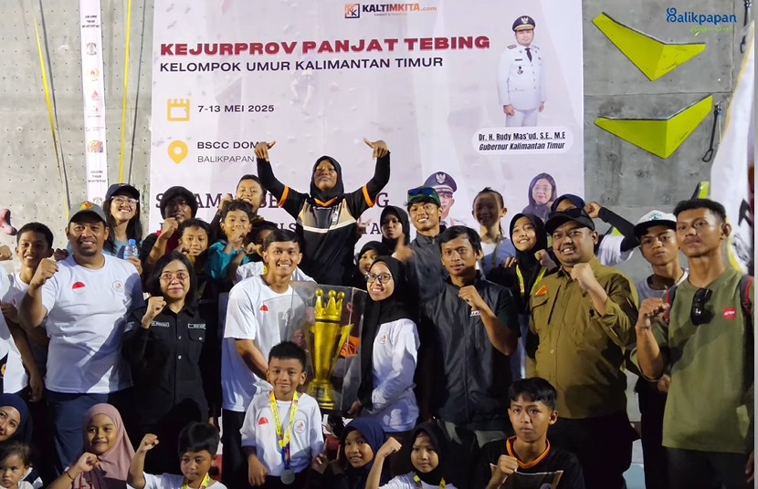 Kejurprov Panjat Tebing Kelompok Umur 2025 Ditutup, Kutim Juara Umum Boyong 33 Medali