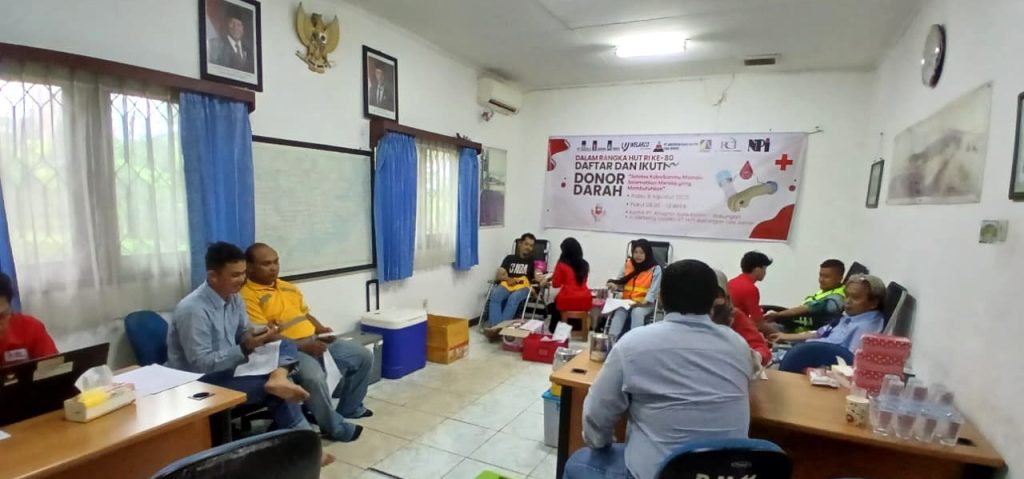 Sambut HUT RI Ke-80, PAMA ABKL-Mitra Kerja Donor Darah Terkumpul 70 Kantong